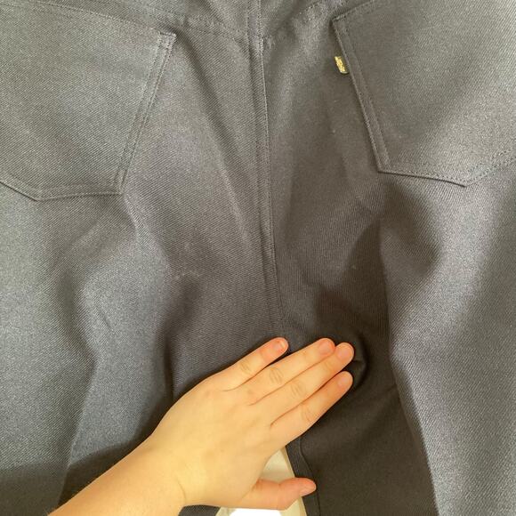 Vintage 70s Levis Black Tab Blue Dacron Polyester Western Pleated Pants Sz 34x26 - Picture 8 of 14